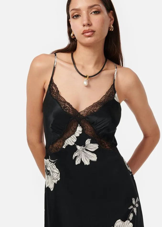 CAMI NYC Dresses Women Marilyn Dress Black Botanical