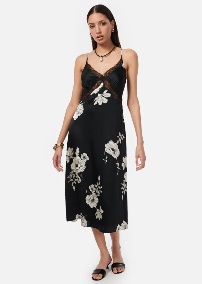 CAMI NYC Dresses Women Marilyn Dress Black Botanical
