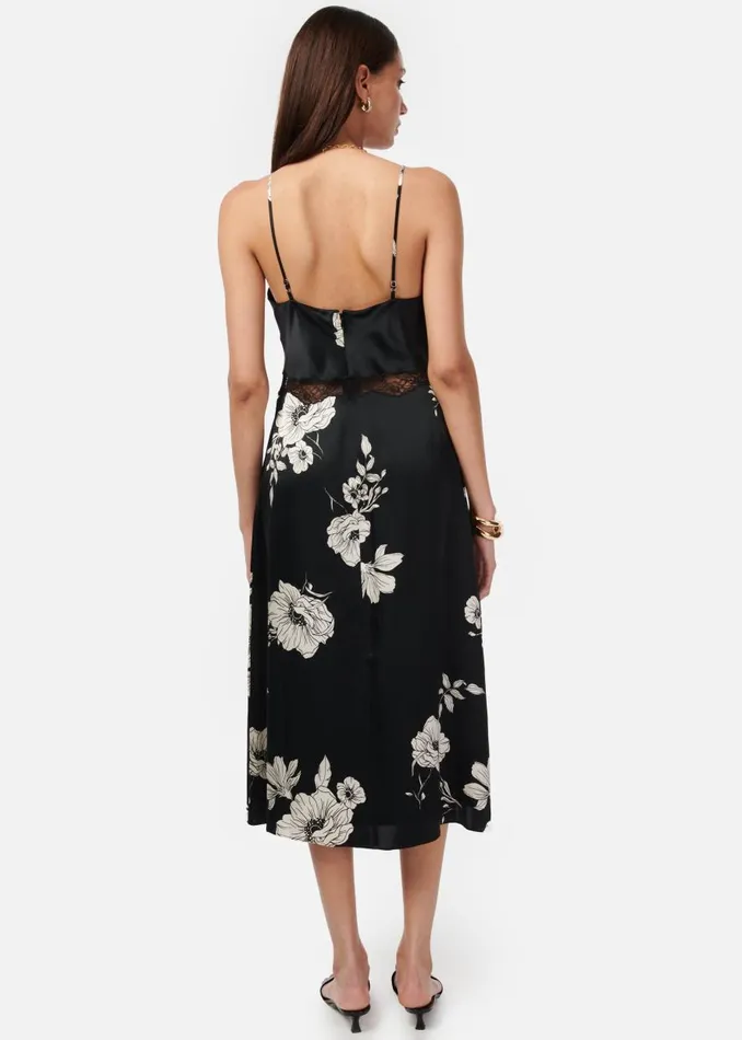 CAMI NYC Dresses Women Marilyn Dress Black Botanical