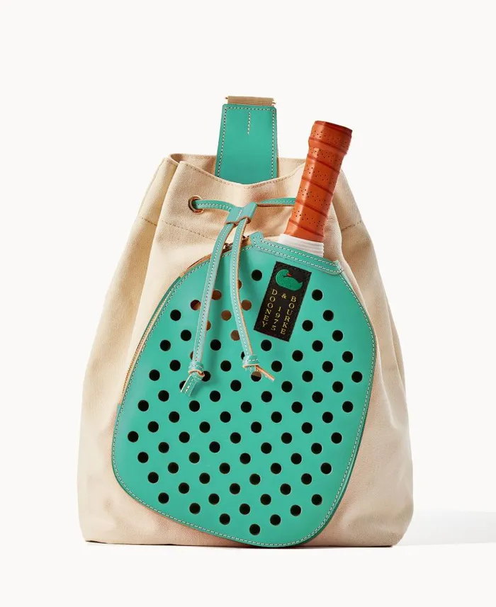 Canvas Pickleball Sling Natural Aqua Woman Dooney and Bourke Shoulder Bags
