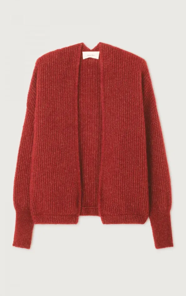 Cardigan East Melange Burgundy Women American Vintage Jumpers and Cardigans Cardigan East Melange Burgundy Women American Vintage Jumpers and Cardigans