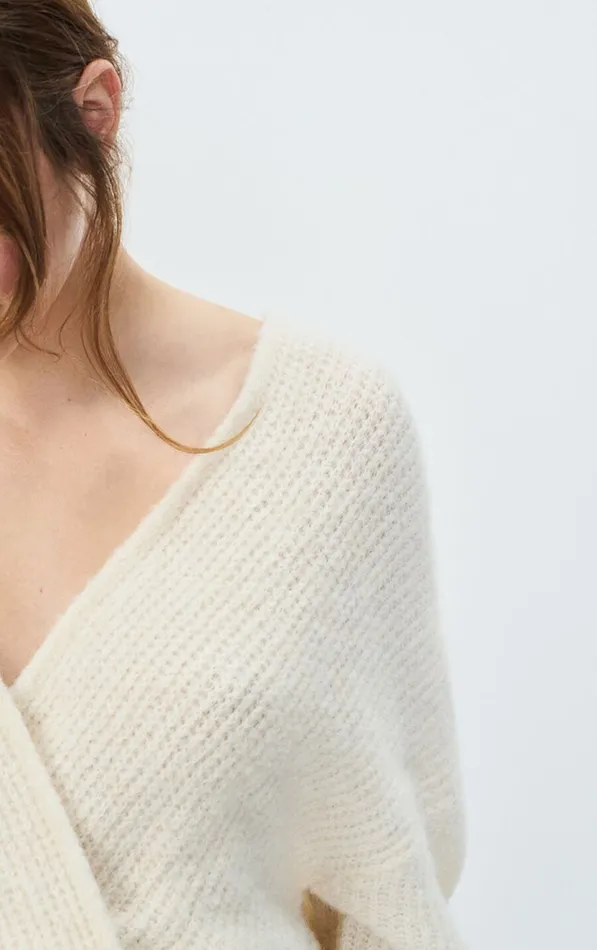 Cardigan East Melange Pearl Women American Vintage Jumpers and Cardigans