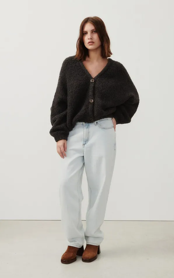 Cardigan Zolly Melange Charcoal Women American Vintage Jumpers and Cardigans Cardigan Zolly Melange Charcoal Women American Vintage Jumpers and Cardigans