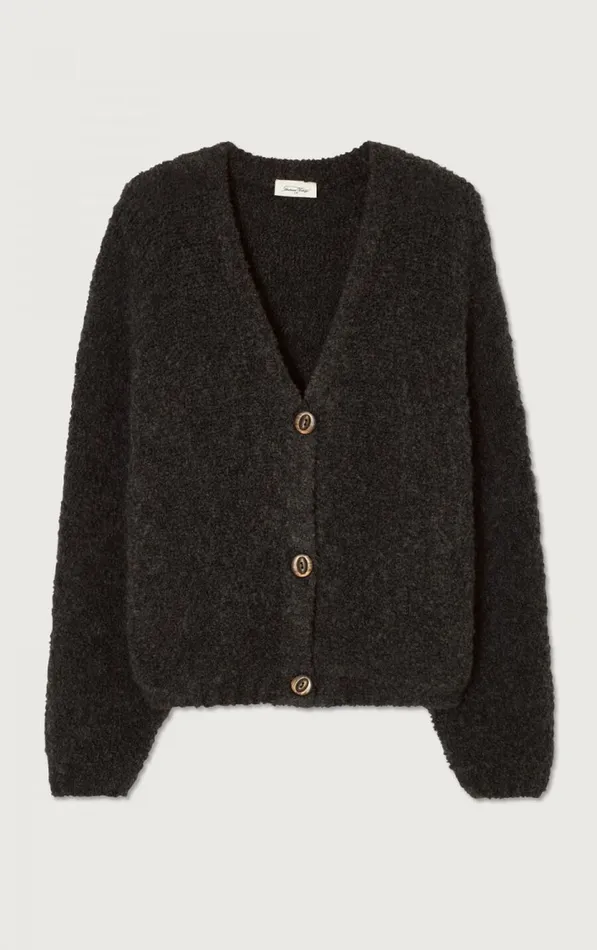 Cardigan Zolly Melange Charcoal Women American Vintage Jumpers and Cardigans Cardigan Zolly Melange Charcoal Women American Vintage Jumpers and Cardigans