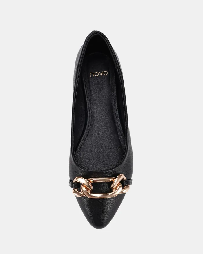 Casuals NOVO Shoes Women CLOVA BLACK Ballet Flats