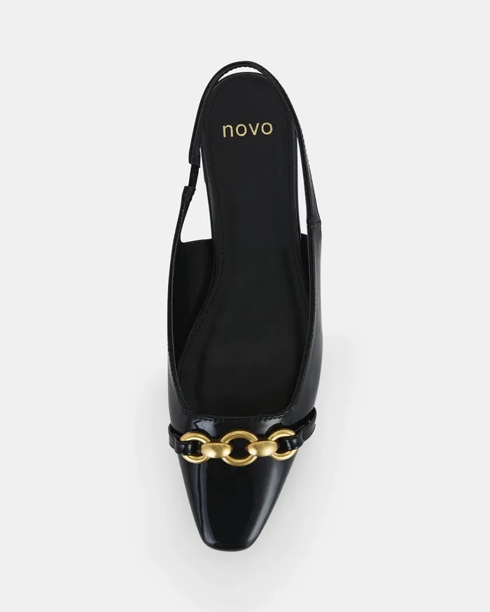 Casuals Women NOVO Shoes COLISH Black Patent Ballet Flats