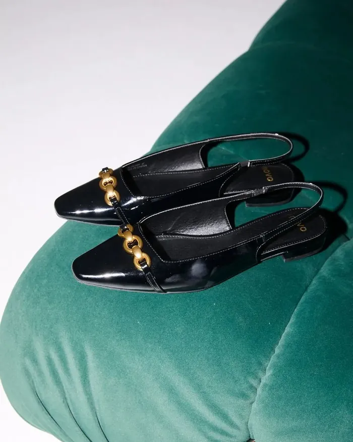 Casuals Women NOVO Shoes COLISH Black Patent Ballet Flats