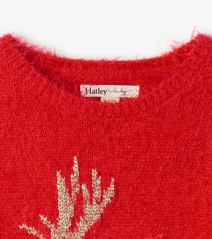 Christmas Reindeer Fuzzy Sweater Dress Hatley