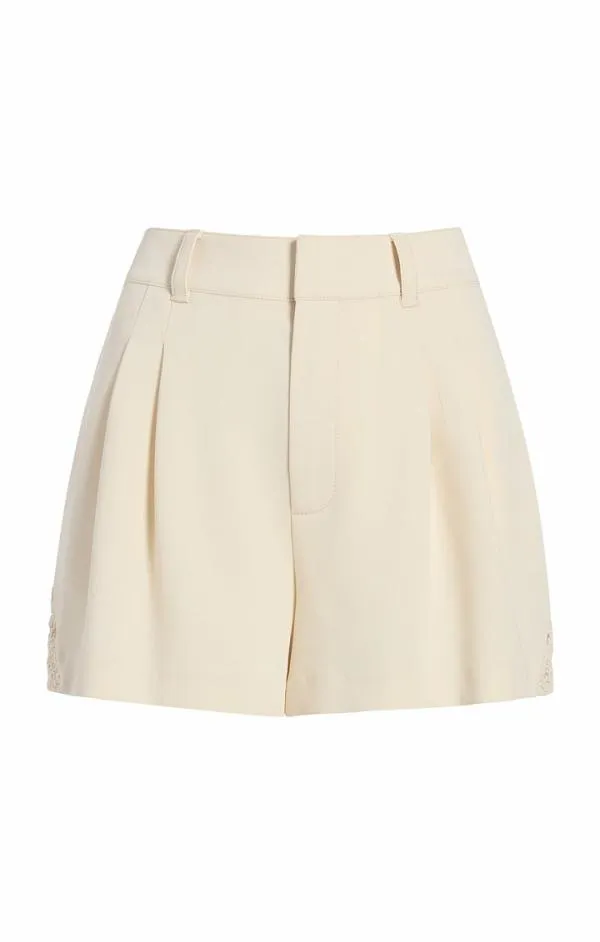 Cinq Sept Crochet Lace Corinna Short Light Plaster Women Shorts