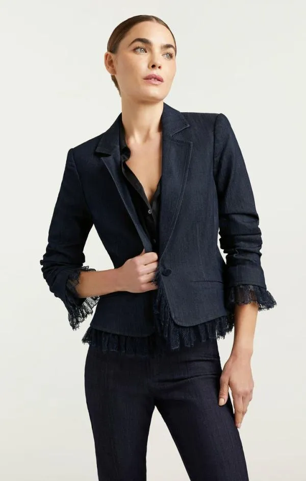 Cinq Sept Denim Le Petit Roxie Blazer Indigo Women Denim
