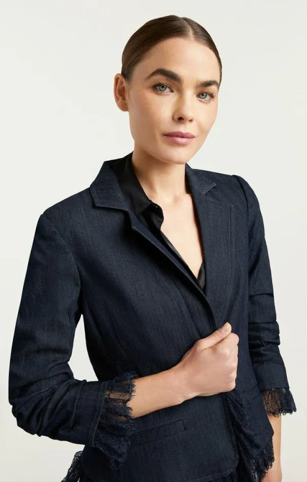 Cinq Sept Denim Le Petit Roxie Blazer Indigo Women Denim