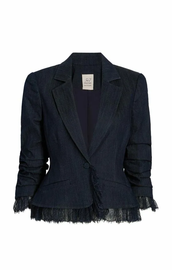 Cinq Sept Denim Le Petit Roxie Blazer Indigo Women Denim