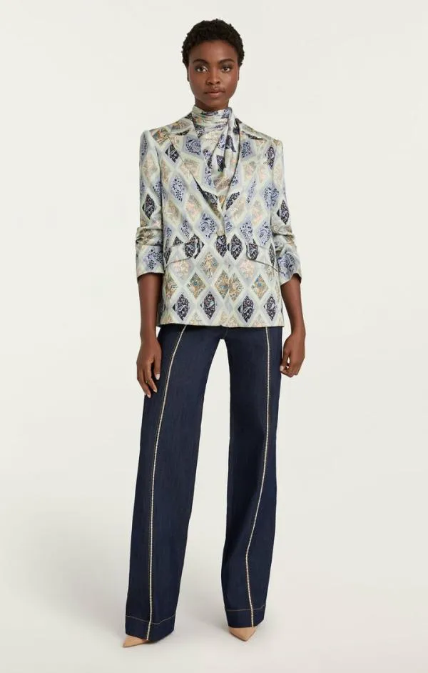 Cinq Sept Diamond Sea Kylie Blazer Celadon Multi Women Blazers