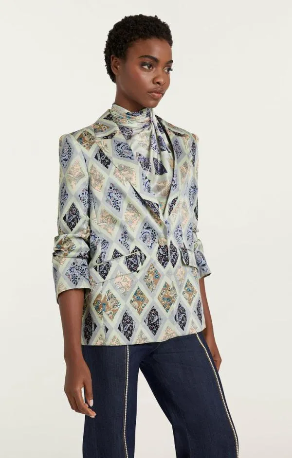 Cinq Sept Diamond Sea Kylie Blazer Celadon Multi Women Blazers