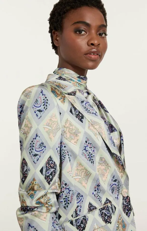 Cinq Sept Diamond Sea Kylie Blazer Celadon Multi Women Blazers