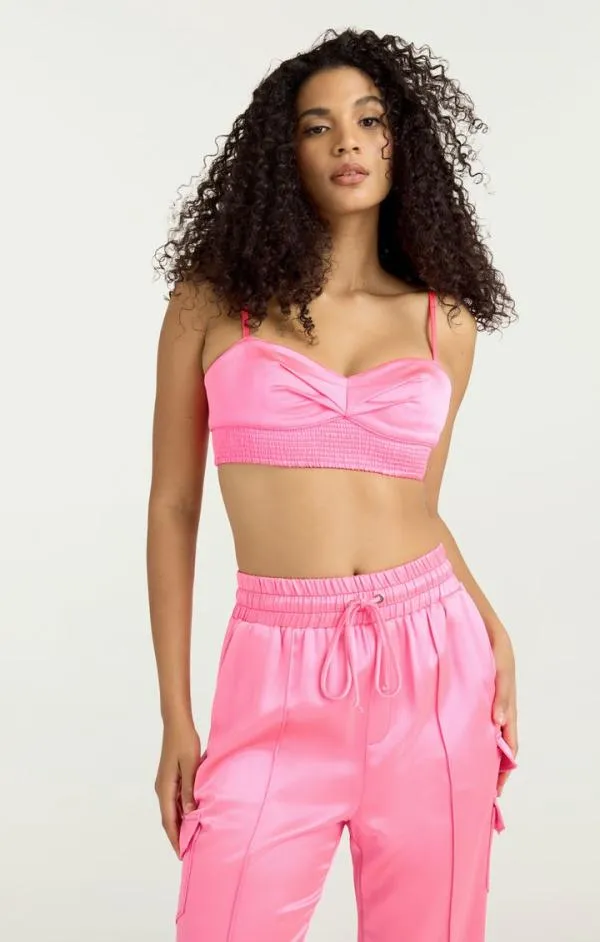 Cinq Sept Nikola Top Electric Pink Women Tank Tops and Camisoles