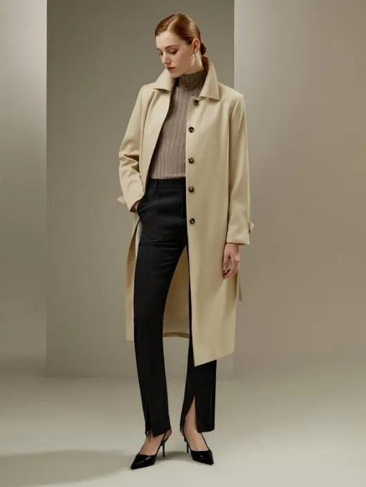 Classic Minimalistic Water Repellent Trenchcoat Women Lilysilk Knitwear