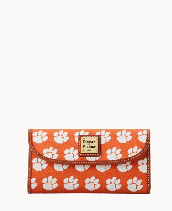 Collegiate Clemson University Continental Clutch Clemson ManWoman Dooney and Bourke Wallets