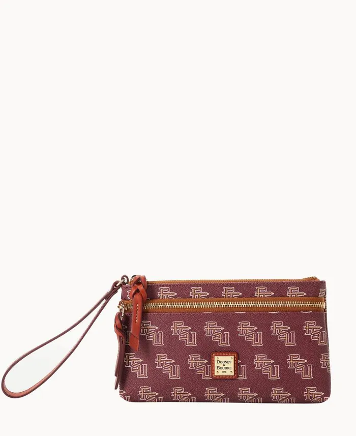 Collegiate Florida State Double Zip Wristlet Florida State University ManWoman Dooney and Bourke Wallets
