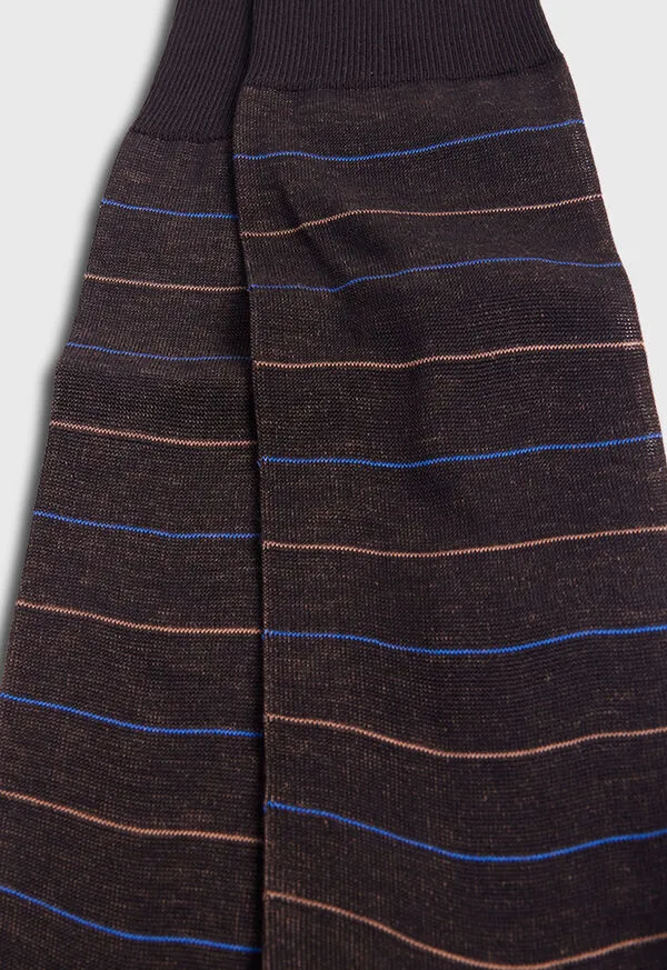 Cotton Horizontal Stripe Sock Black Mens Socks Paulstuart Cotton Horizontal Stripe Sock Black Mens Socks Paulstuart