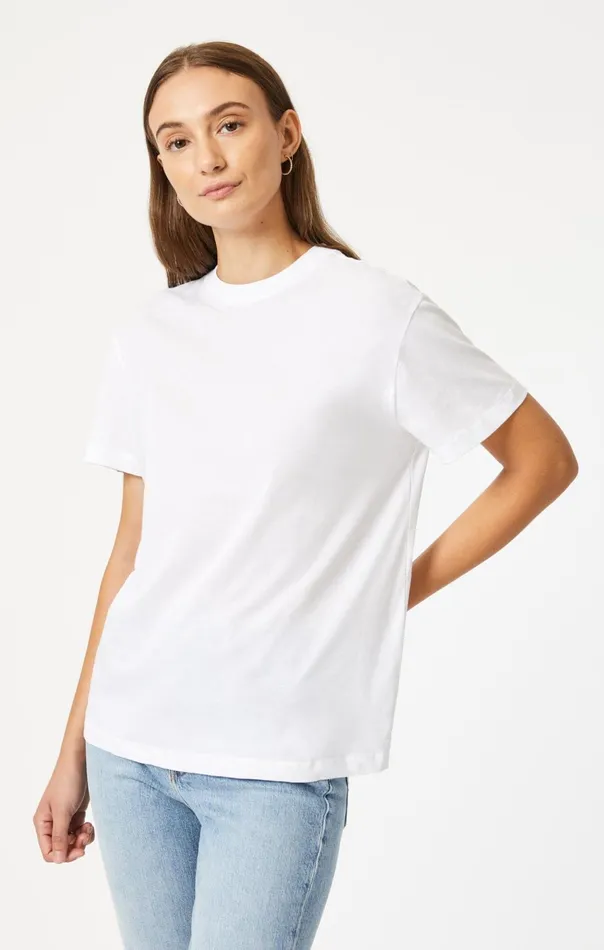 Crew Neck TShirt In White Women Mavi Jeans Tops and TShirts