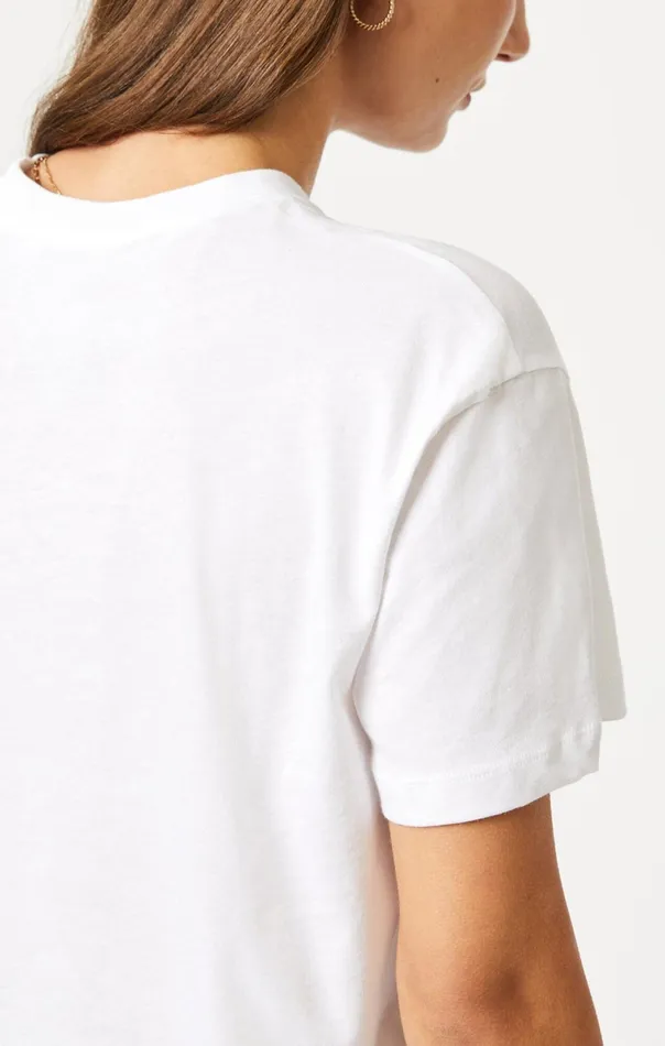 Crew Neck TShirt In White Women Mavi Jeans Tops and TShirts