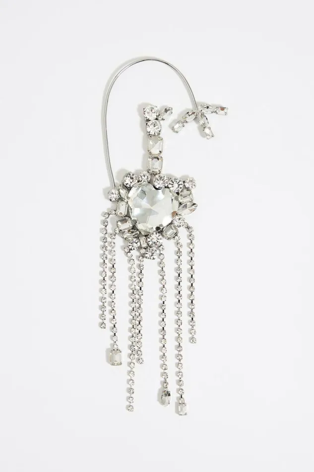 Crystal Heart Ear Cuff Earring Silver Women Bimba Y Lola Jewelry