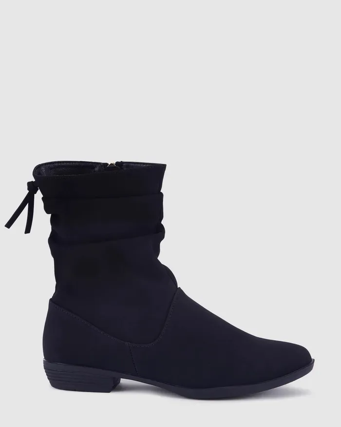 DAYLEY BLACK Ankle Boots Women Flat Boots NOVO Shoes
