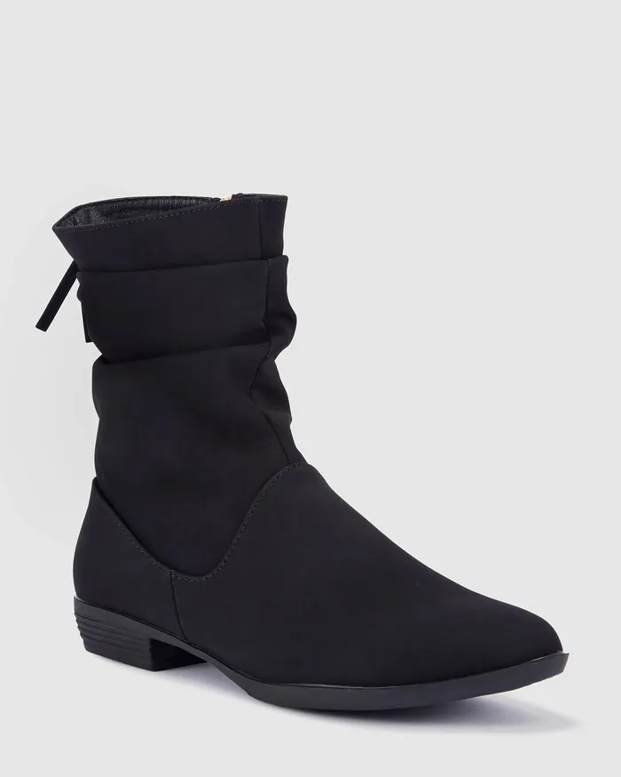 DAYLEY BLACK Ankle Boots Women Flat Boots NOVO Shoes