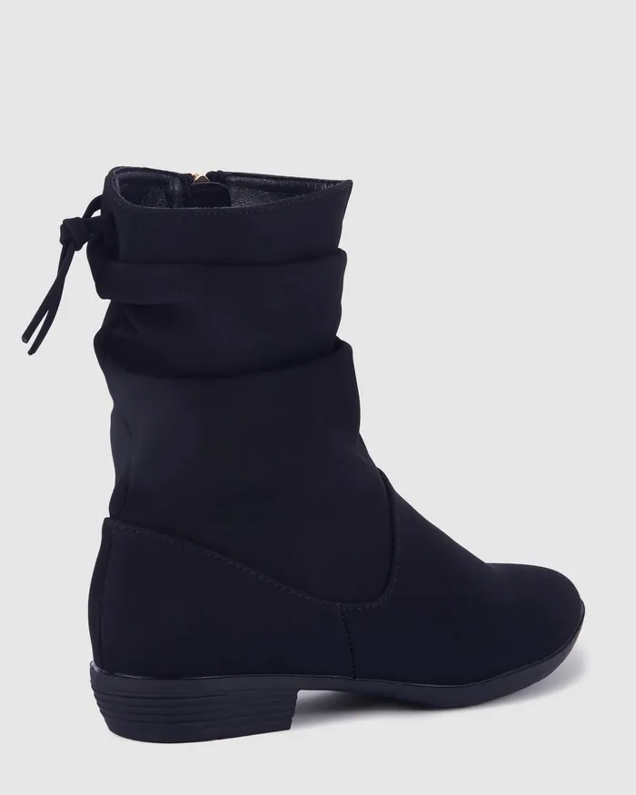DAYLEY BLACK Ankle Boots Women Flat Boots NOVO Shoes