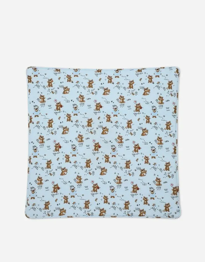 Dolce and Gabbana Accessories And Baby Carriers Children Baby Leopardprint Jersey Blanket Azure