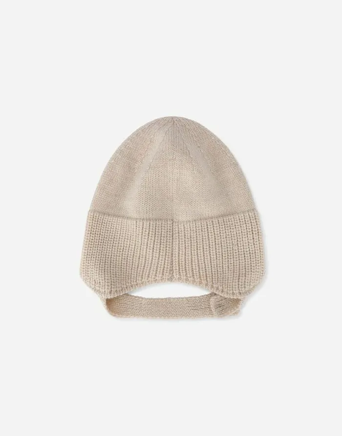 Dolce and Gabbana Accessories And Baby Carriers Children Knit Wool Hat With DG Logo Patch Beige Dolce and Gabbana Accessories And Baby Carriers Children Knit Wool Hat With DG Logo Patch Beige