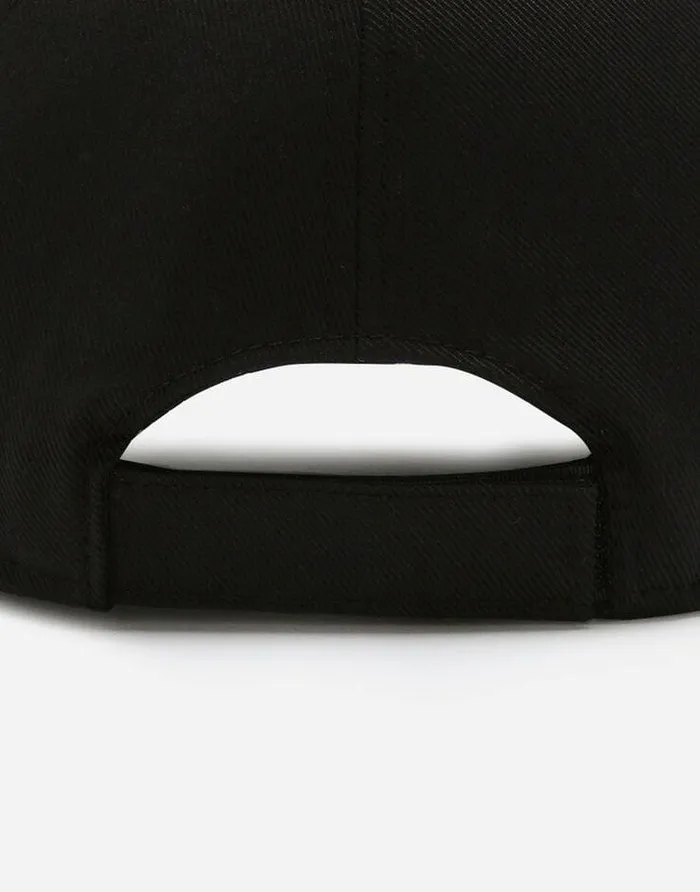 Dolce and Gabbana Accessories Children Baseball Cap With DG Logo Patch Black Dolce and Gabbana Accessories Children Baseball Cap With DG Logo Patch Black