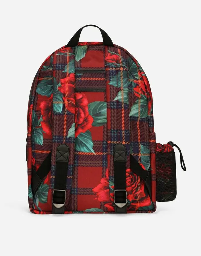 Dolce and Gabbana Accessories Children Printed Nylon Backpack Red Dolce and Gabbana Accessories Children Printed Nylon Backpack Red