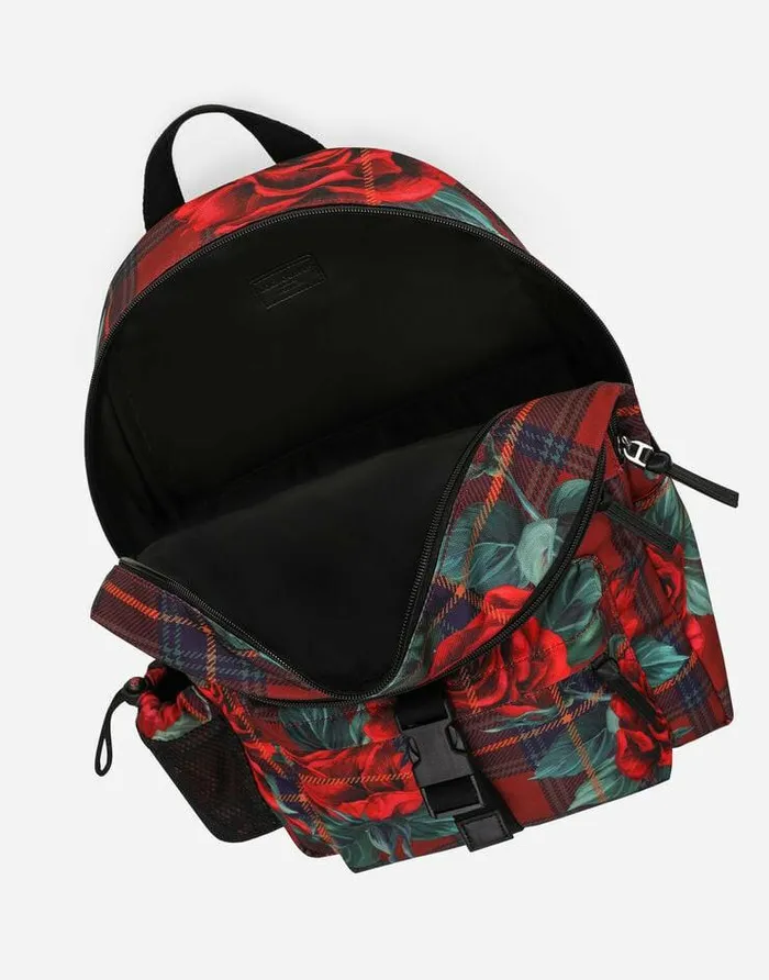 Dolce and Gabbana Accessories Children Printed Nylon Backpack Red Dolce and Gabbana Accessories Children Printed Nylon Backpack Red