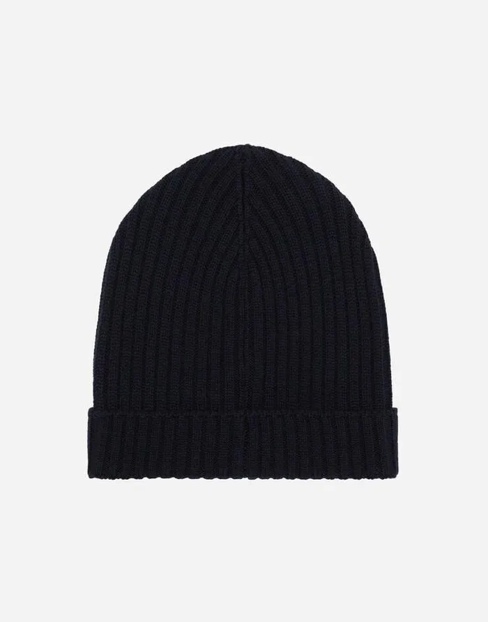 Dolce and Gabbana Accessories Children Ribbed Knit Hat With Logo Tag Blue Dolce and Gabbana Accessories Children Ribbed Knit Hat With Logo Tag Blue