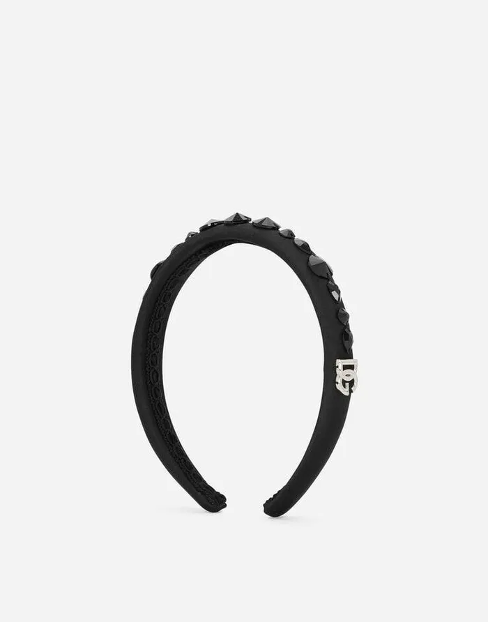 Dolce and Gabbana Accessories Children Satin Hairband Black Dolce and Gabbana Accessories Children Satin Hairband Black