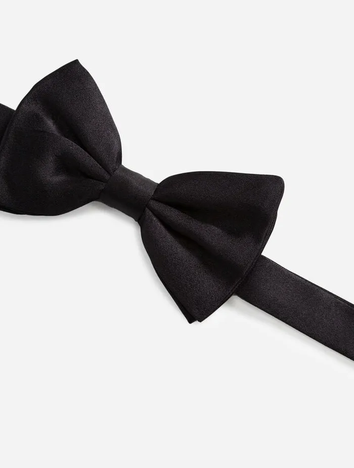 Dolce and Gabbana Accessories Children Silk Bow Tie Black Dolce and Gabbana Accessories Children Silk Bow Tie Black