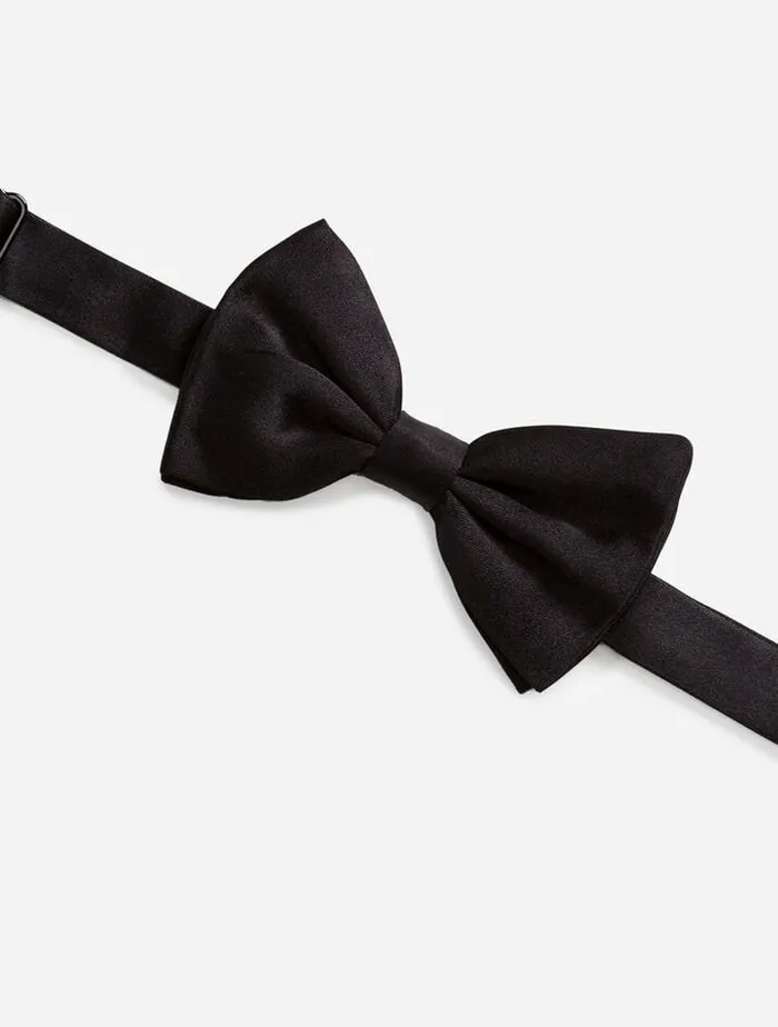 Dolce and Gabbana Accessories Children Silk Bow Tie Black Dolce and Gabbana Accessories Children Silk Bow Tie Black