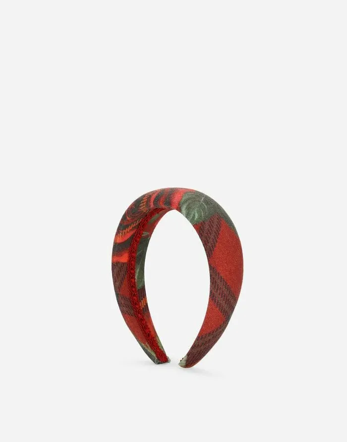 Dolce and Gabbana Accessories Children Tartanprint Wool Flannel Hairband Red Dolce and Gabbana Accessories Children Tartanprint Wool Flannel Hairband Red