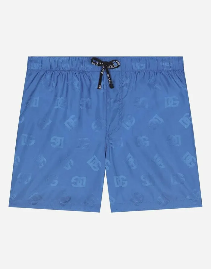 Dolce and Gabbana Beachwear Children Nylon Swim Trunks With Jacquard DG Logo Multicolor Dolce and Gabbana Beachwear Children Nylon Swim Trunks With Jacquard DG Logo Multicolor