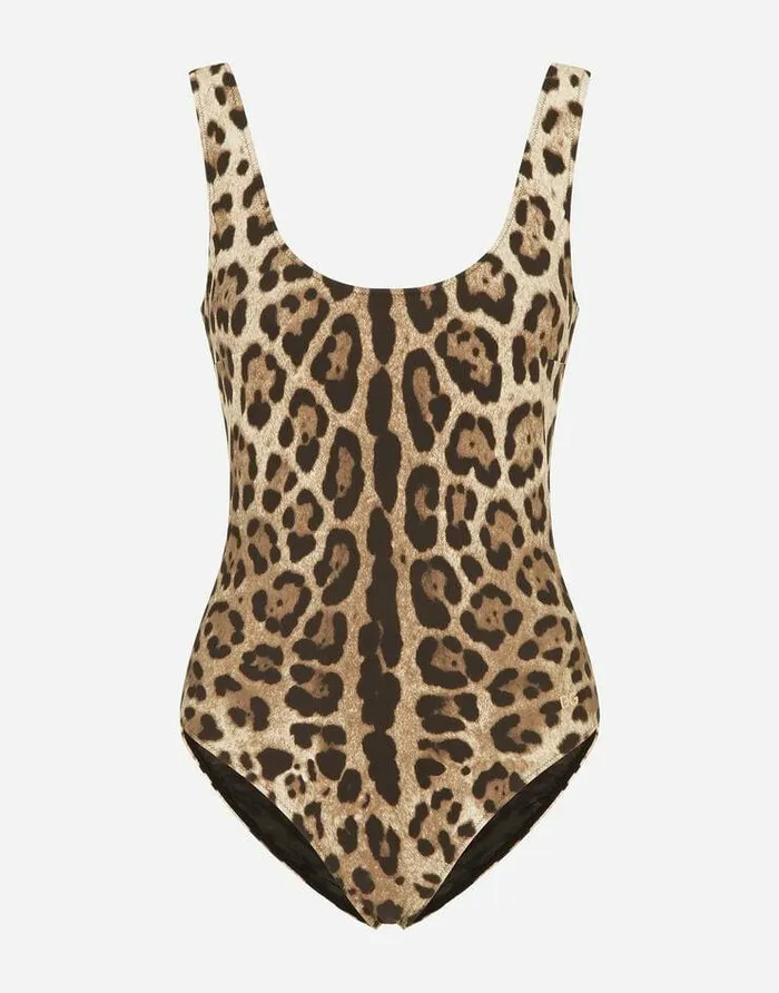 Dolce and Gabbana Beachwear Women Leopardprint Onepiece Swimsuit Multicolor