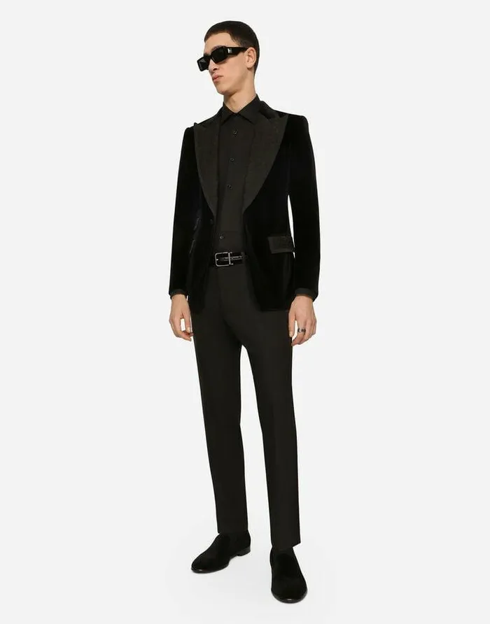 Dolce and Gabbana Belts Men Velvet Belt Black Dolce and Gabbana Belts Men Velvet Belt Black