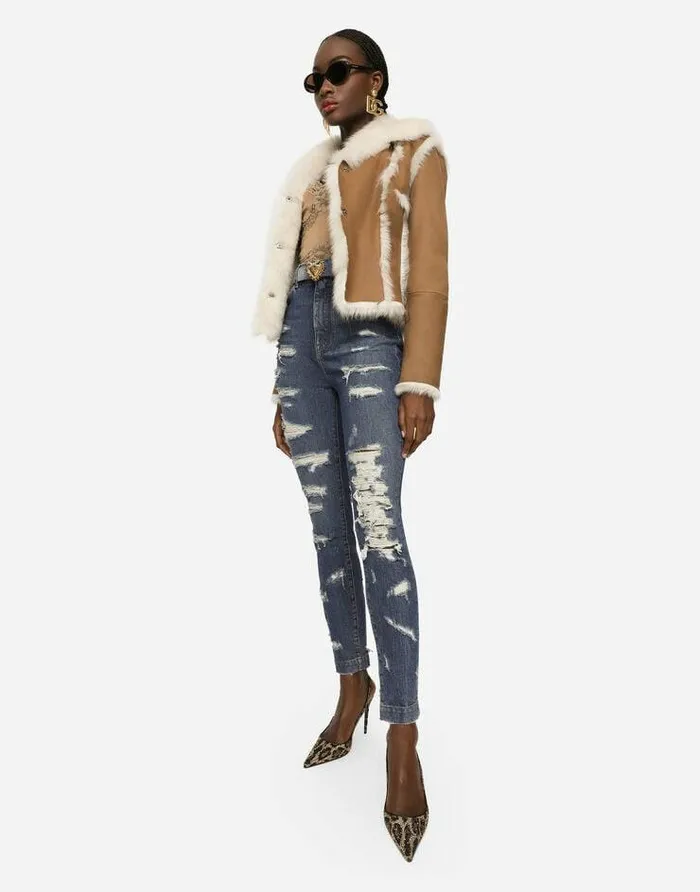 Dolce and Gabbana Belts Women Devotion Belt In Patchwork Denim Denim Dolce and Gabbana Belts Women Devotion Belt In Patchwork Denim Denim