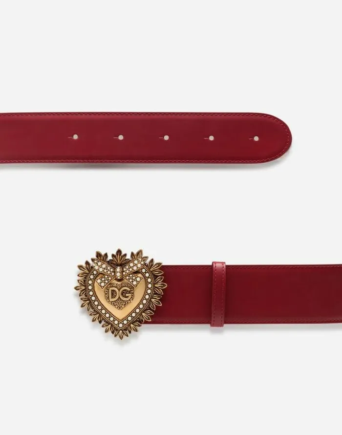 Dolce and Gabbana Belts Women Luxury Leather Devotion Belt Red Dolce and Gabbana Belts Women Luxury Leather Devotion Belt Red