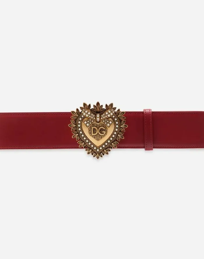Dolce and Gabbana Belts Women Luxury Leather Devotion Belt Red Dolce and Gabbana Belts Women Luxury Leather Devotion Belt Red