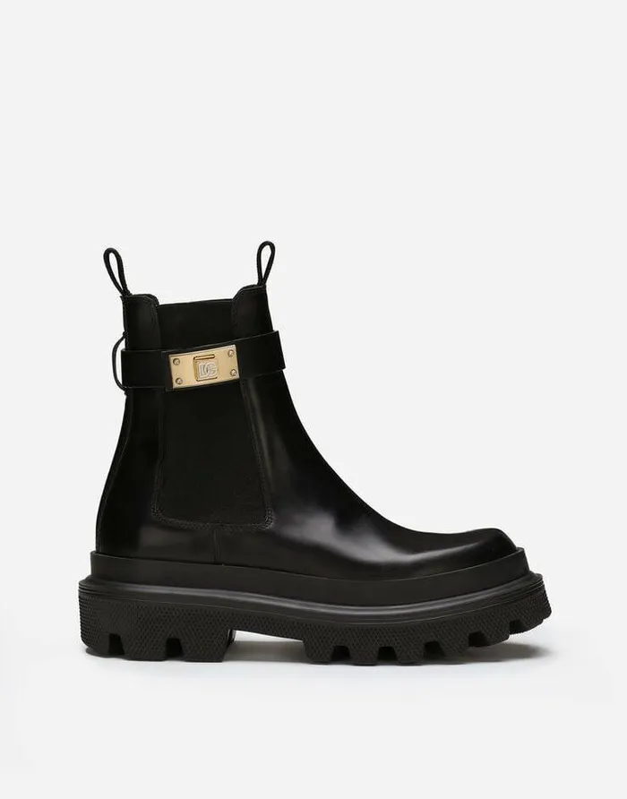 Dolce and Gabbana Boots And Booties Women Calfskin Ankle Boots Black