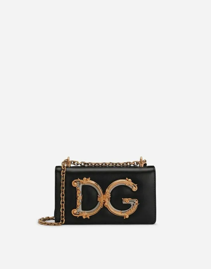 Dolce and Gabbana Clutches Mini And Micro Bags Women Calfskin DG Girls Phone Bag Black Dolce and Gabbana Clutches Mini And Micro Bags Women Calfskin DG Girls Phone Bag Black