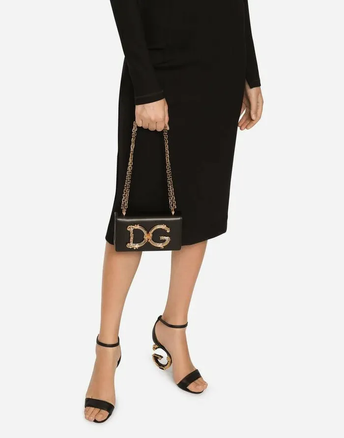 Dolce and Gabbana Clutches Mini And Micro Bags Women Calfskin DG Girls Phone Bag Black Dolce and Gabbana Clutches Mini And Micro Bags Women Calfskin DG Girls Phone Bag Black
