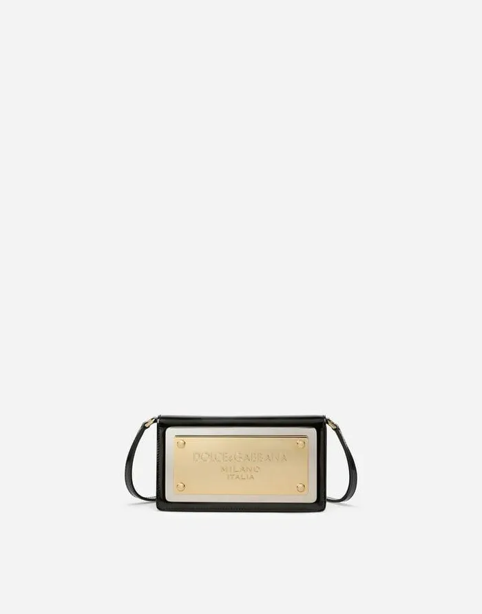 Dolce and Gabbana Clutches Mini And Micro Bags Women Phone Bag With Branded Maxiplate Black Dolce and Gabbana Clutches Mini And Micro Bags Women Phone Bag With Branded Maxiplate Black